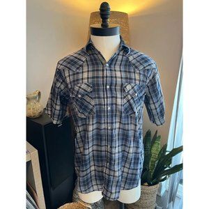 Vtg Vintage Plains western button snap short sleeve shirt